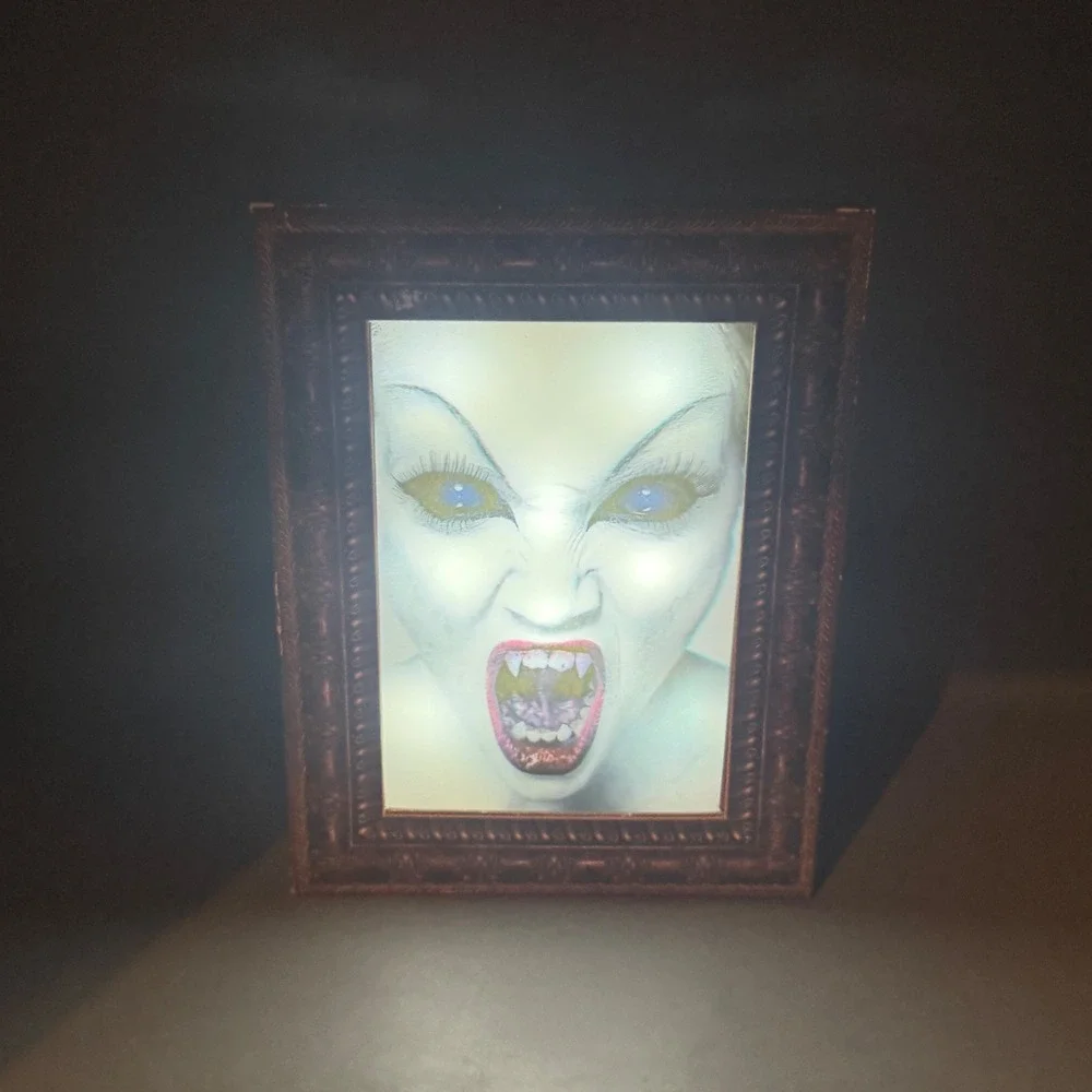 Halloween Animated Animated Sound Sensor Vampire Portrait Light Up Framed Prop
